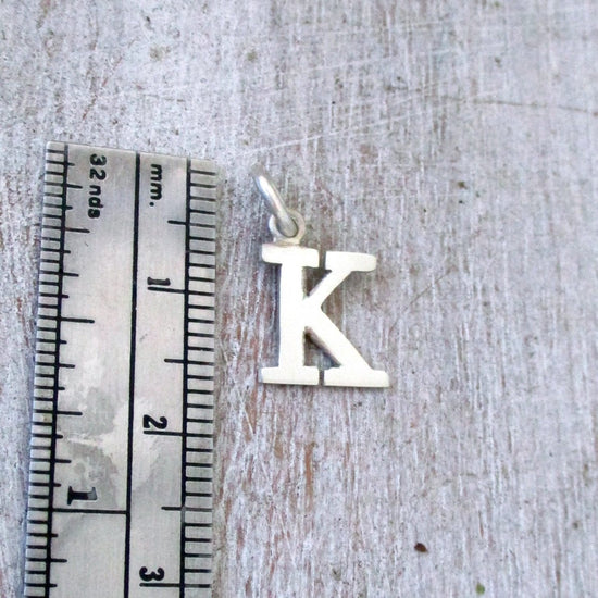 Capital Letter K Initial Charm in 14K Yellow, Rose or White Gold - Luxe Design Jewellery