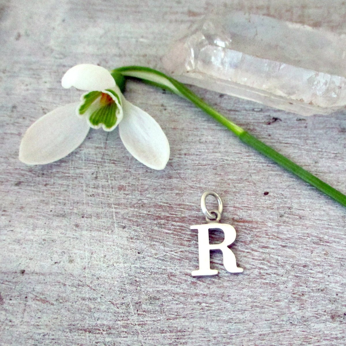 Capital Letter R Initial Charm in 14K Yellow, Rose or White Gold - Luxe Design Jewellery
