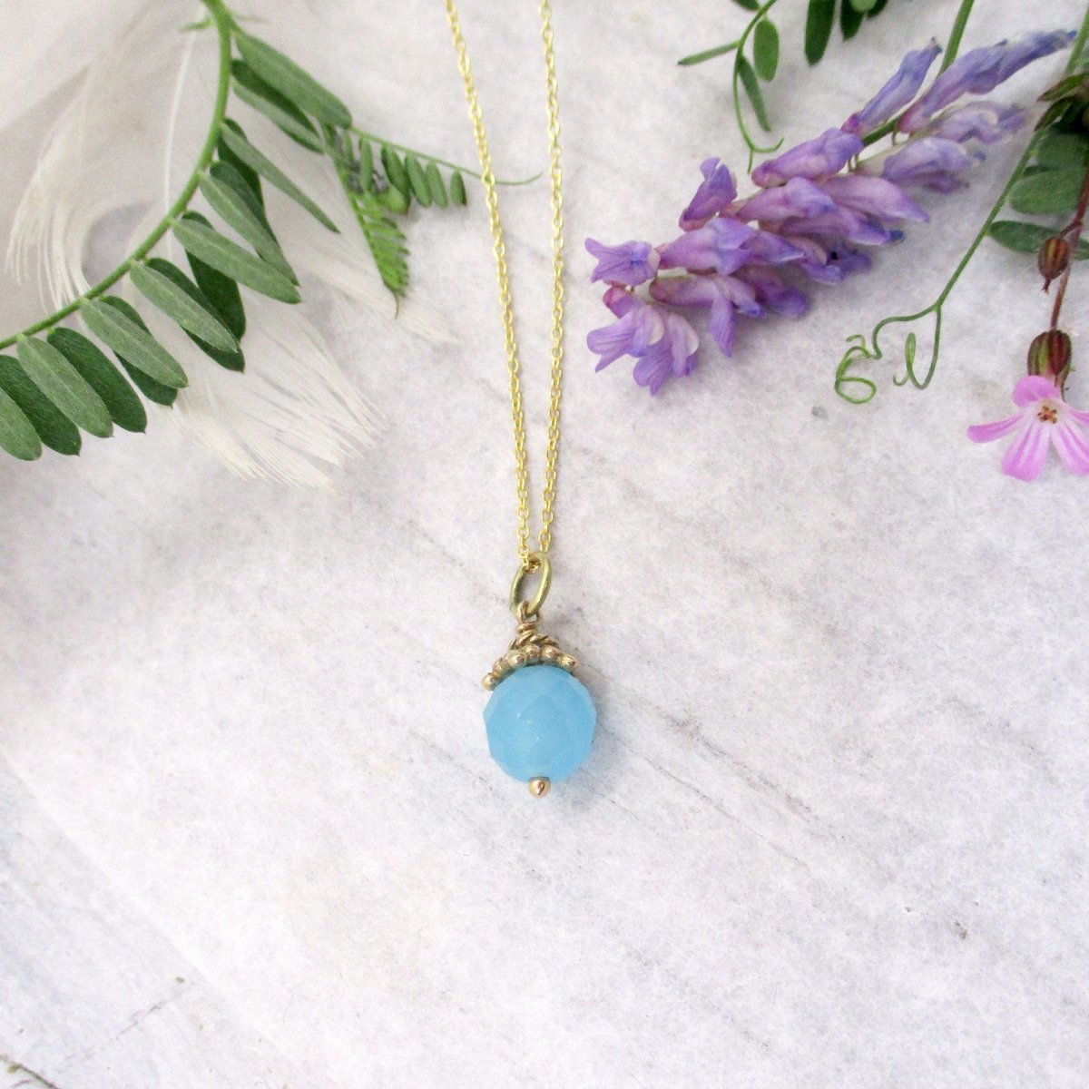 Caribbean Blue Star Crown Pendant in Solid Gold or Silver - Luxe Design Jewellery