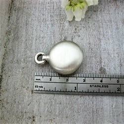 Circle Pill Shaped Urn Pendant for Cremation Ashes Sterling Silver - Luxe Design Jewellery