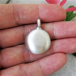 Circle Pill Shaped Urn Pendant for Cremation Ashes Sterling Silver - Luxe Design Jewellery