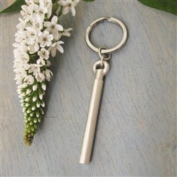 Cylinder Urn Pendant for Cremation Ashes Key Ring - Luxe Design Jewellery
