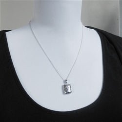 Engraved Sterling Silver Rectangle Locket - Luxe Design Jewellery