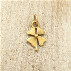 Four Leaf Clover Charm in Solid 14 Karat Yellow Gold - Luxe Design Jewellery