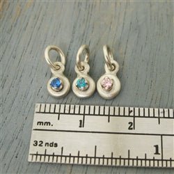 Genuine Birthstone Dot Charm available in 13 Gemstones - Luxe Design Jewellery