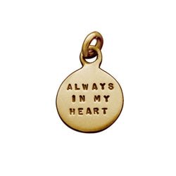 Gold Always In My Heart Memorial Disc Charm - Luxe Design Jewellery