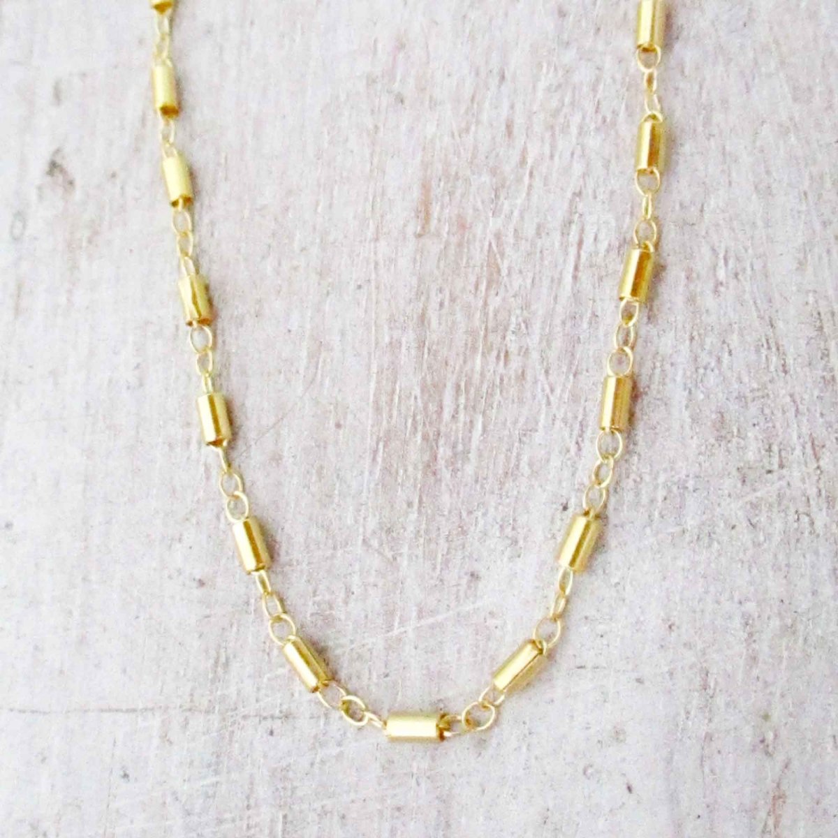 Gold Bar and Link Vintage Style Necklace Chain - Luxe Design Jewellery