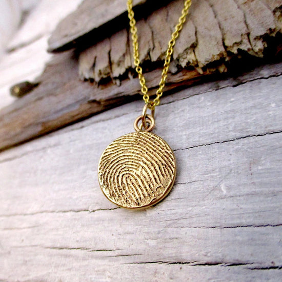Gold Circle Fingerprint Pendant from Digital Print - Luxe Design Jewellery