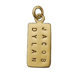 Gold Customizable Medium Rectangle Charm- Large Font - Luxe Design Jewellery