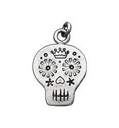Gold Day of the Dead Sugar Skull Charm - Luxe Design Jewellery