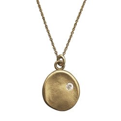 Gold Fingerprint Impression Birthstone Necklace - Luxe Design Jewellery