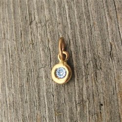 Gold March Birthstone Charm in Genuine Aquamarine - Luxe Design Jewellery