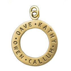 Gold Personalized Names Open Circle Charm - Luxe Design Jewellery