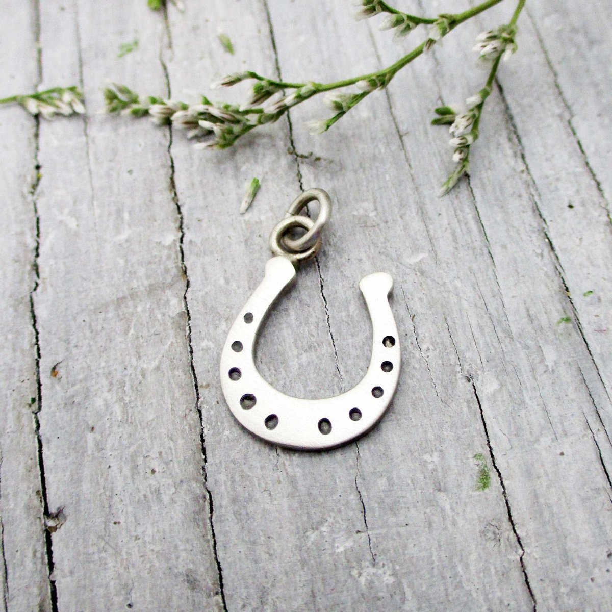 Good Luck Horseshoe Charm in Sterling Silver with Optional Personalization - Luxe Design Jewellery