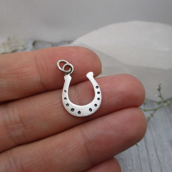 Good Luck Horseshoe Charm in Sterling Silver with Optional Personalization - Luxe Design Jewellery