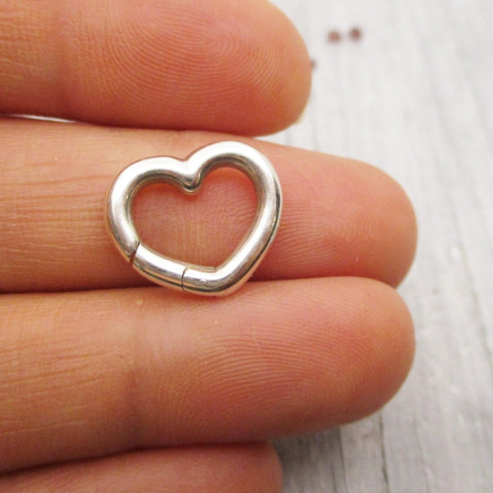 Heart Push Clasp in Sterling Silver - Luxe Design Jewellery