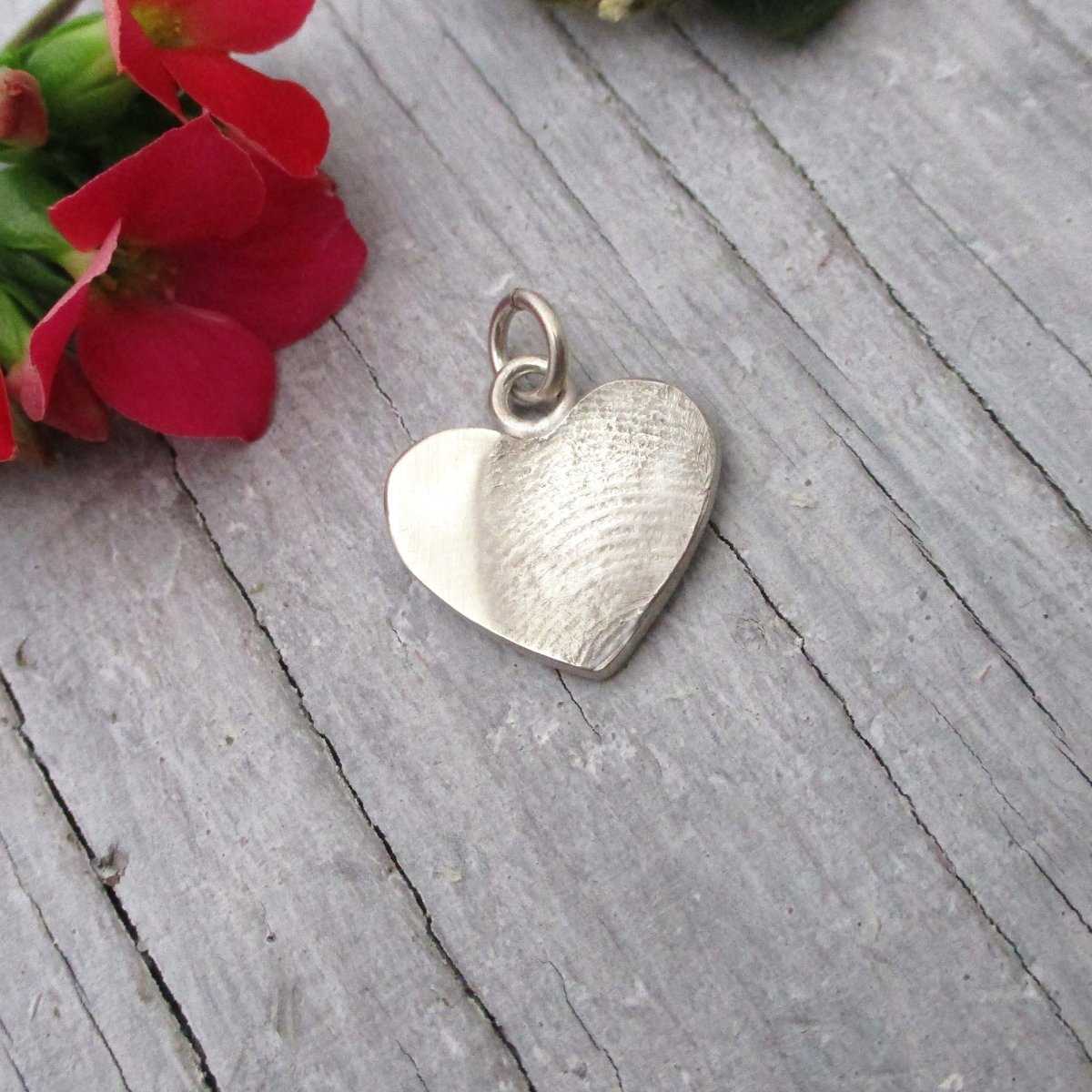 Heart Shaped Solid Silver Fingerprint Impression Pendant - Add 1 - 3 Fingerprints. - Luxe Design Jewellery