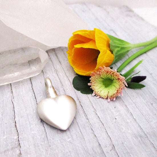 Heart Urn Pendant for Cremation Ashes in Sterling Silver, Holds Human or Pet Ashes - Luxe Design Jewellery