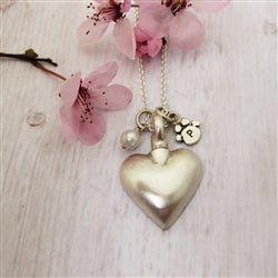 Heart Urn Pendant for Cremation Ashes Sterling Silver - Luxe Design Jewellery