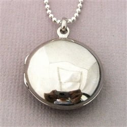 Large Round Sterling Silver Locket - Luxe Design Jewellery
