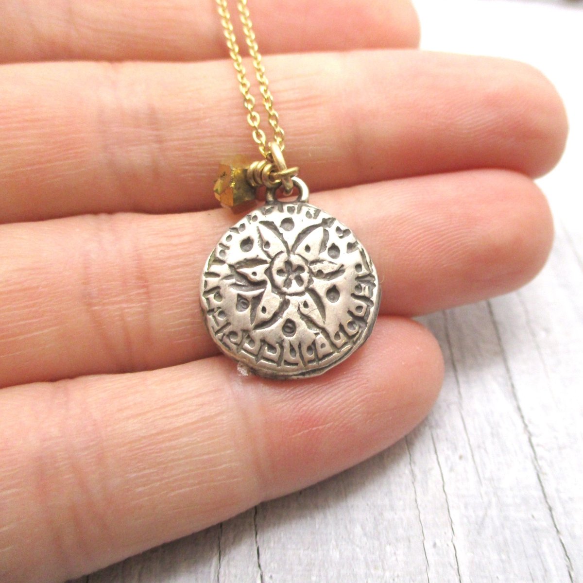 Mandala with Pyrite Necklace - Luxe Design Jewellery