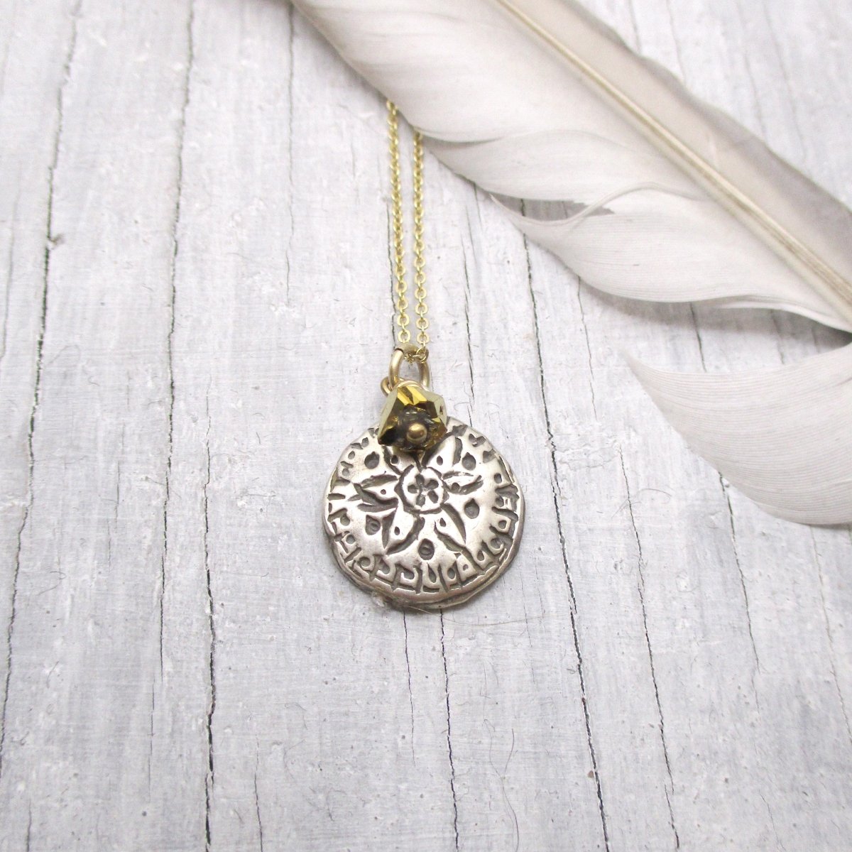 Mandala with Pyrite Necklace - Luxe Design Jewellery