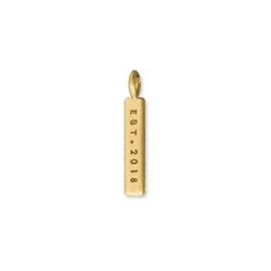 Medium 14 Karat Gold Rectangle Tag Charm - Luxe Design Jewellery