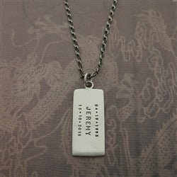 Memorial Rectangle Dog Tag Men's Necklace - Luxe Design Jewellery