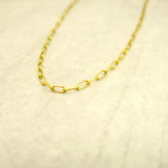Mini Solid 14 Karat Gold Paperclip Chain - Luxe Design Jewellery