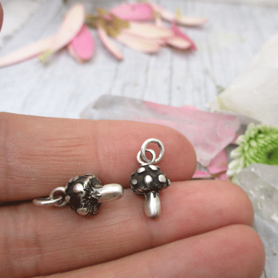 Mushroom Charm in Sterling Silver - Luxe Design Jewellery