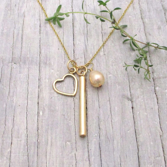 Narrow Solid 14K Gold Cylinder Urn Necklace for Cremation Ashes, Holds a Small Pinch of Ashes - Luxe Design Jewellery