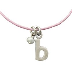 Personalized Baby Lowercase Letter B Initial Charm Sterling Silver - Luxe Design Jewellery