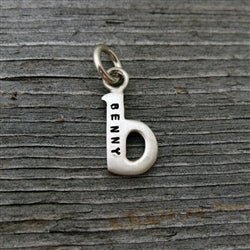Personalized Baby Lowercase Letter B Initial Charm Sterling Silver - Luxe Design Jewellery