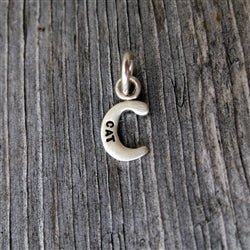 Personalized Baby Lowercase Letter C Initial Charm Sterling Silver - Luxe Design Jewellery