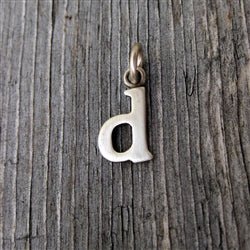 Personalized Baby Lowercase Letter D Initial Charm Sterling Silver - Luxe Design Jewellery