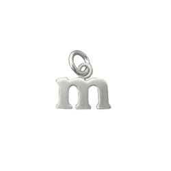 Personalized Baby Lowercase Letter M Initial Charm Sterling Silver - Luxe Design Jewellery