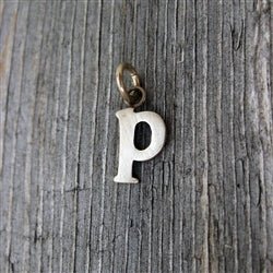 Personalized Baby Lowercase Letter P Initial Charm Sterling Silver - Luxe Design Jewellery