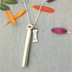 Personalized Dog Memorial Necklace for Ashes - Luxe Design Jewellery
