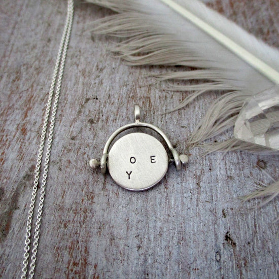 Personalized Silver Secret Message Victorian Style Spinner Necklace - Luxe Design Jewellery