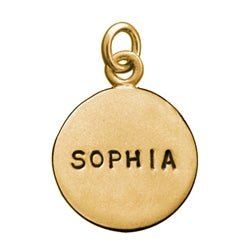 Personalized Solid 14 Karat Gold Large Disc Name Charm - Luxe Design Jewellery