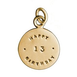 Personalized Solid 14k Gold Birthday Celebration Charm - Luxe Design Jewellery