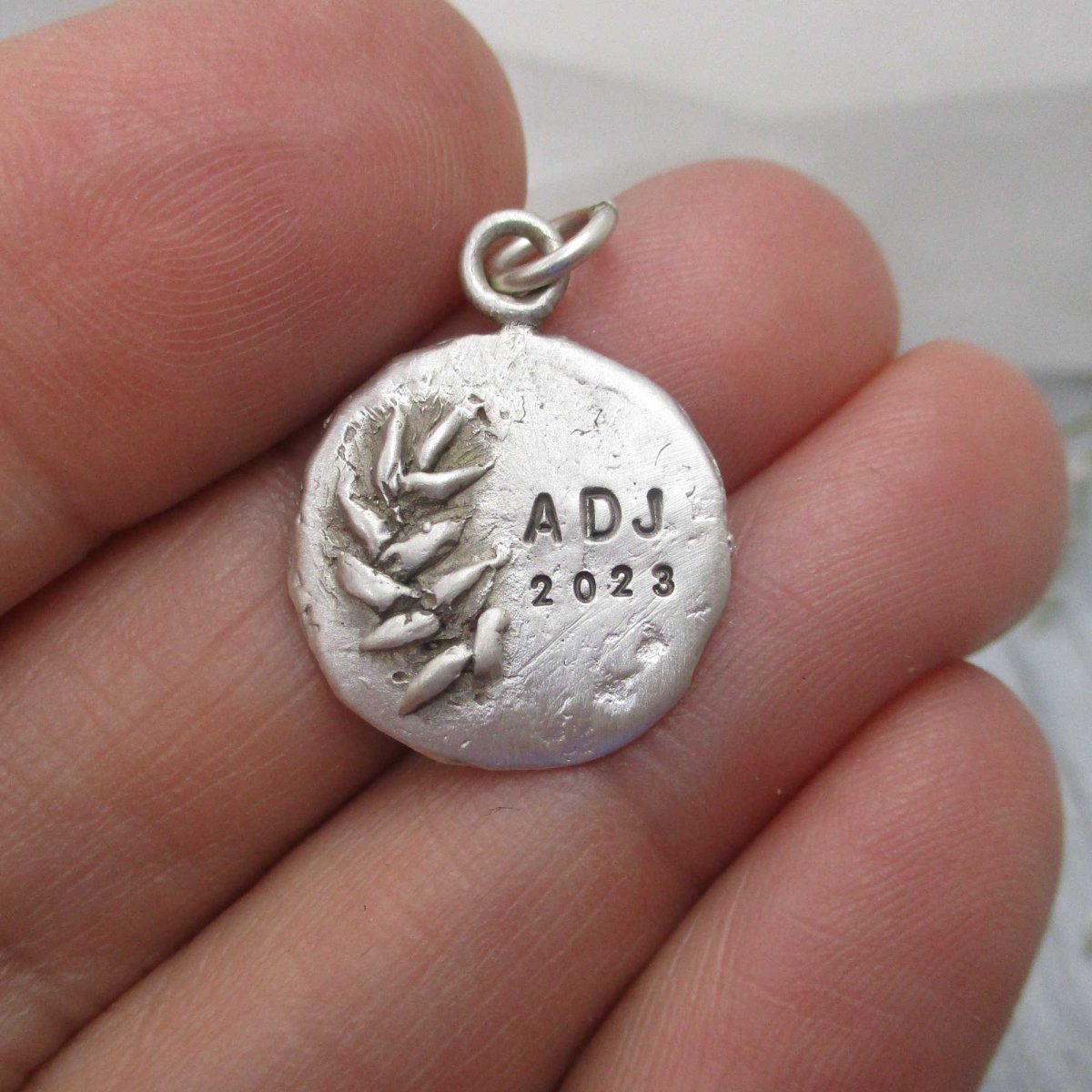 Raised Ivy Personalized Charm for Graduation or Memorial - Luxe Design Jewellery