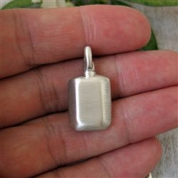 Rectangle Urn Pendant for Cremation Ashes Sterling Silver - Luxe Design Jewellery