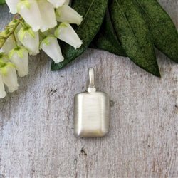 Rectangle Urn Pendant for Cremation Ashes Sterling Silver - Luxe Design Jewellery