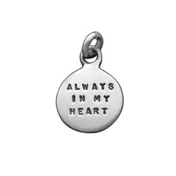 Silver Always In My Heart Memorial Disc Charm - Luxe Design Jewellery