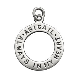 Silver Always in My Heart Personalized Memorial Charm - Luxe Design Jewellery