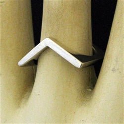 Silver Bent Square Ring - Luxe Design Jewellery