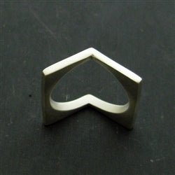 Silver Bent Square Ring - Luxe Design Jewellery
