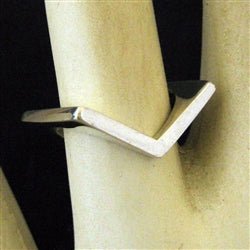 Silver Bent Square Ring - Luxe Design Jewellery