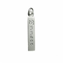 Silver Cursive Personalized Vertical Bar Pendant - Luxe Design Jewellery